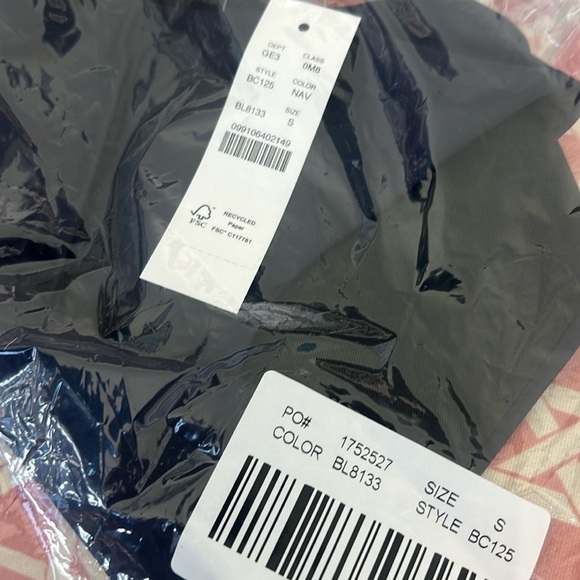 NEW J.Crew Curved waist cheeky bikini bottom BC125 Navy Blue Size S - Picture 9 of 10